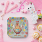 Assiettes En Carton Fête d'anniversaire de poulet (Fête)