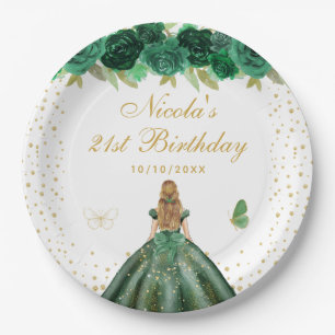 Assiettes En Carton Fête d'anniversaire de princesse aux cheveux blond