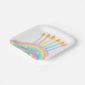 Assiettes En Carton Fête d'anniversaire de Rainbow Cake (Angulaire)