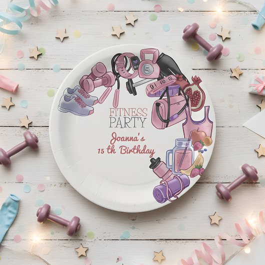 Assiettes En Carton Fête d'anniversaire de remise en forme