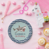Assiettes En Carton Fête d'anniversaire de requins (Fête)