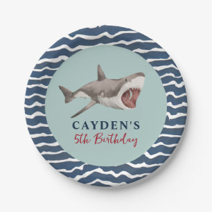 Assiettes En Carton Fête d'anniversaire de requins