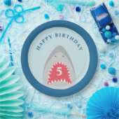 Assiettes En Carton Fête d'anniversaire de requins (Fête)