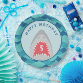 Assiettes En Carton Fête d'anniversaire de requins (Fête)