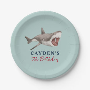 Assiettes En Carton Fête d'anniversaire de requins