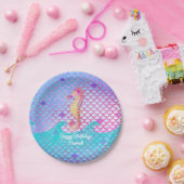 Assiettes En Carton Fête d'anniversaire de sirène d'hippocampe (Fête)