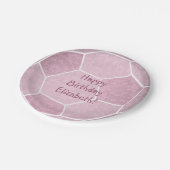 Assiettes En Carton fête d'anniversaire de soccer rose croustillant (Angle)