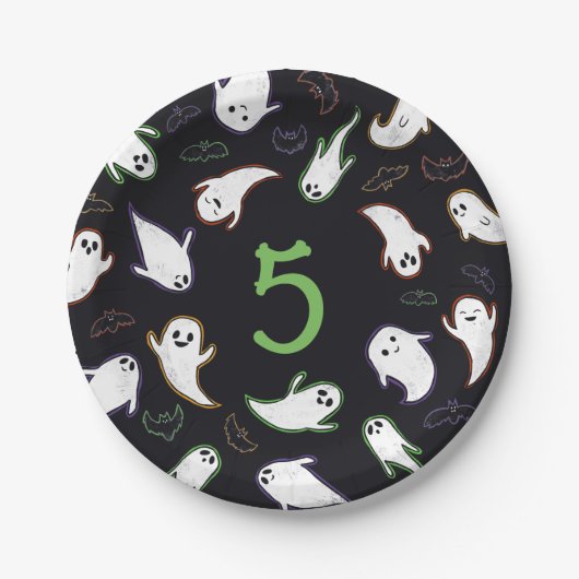 Assiettes En Carton Fête d'anniversaire de Swooping Ghosts & Bats Hall (Devant)