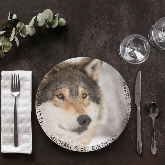 Assiettes En Carton Fête d'anniversaire de Wolf wild boy