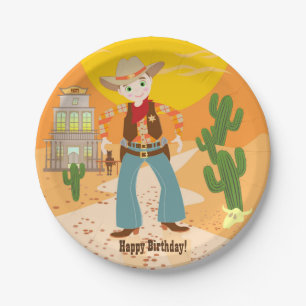 Assiettes En Carton Fête d'anniversaire d'enfant de cowboy
