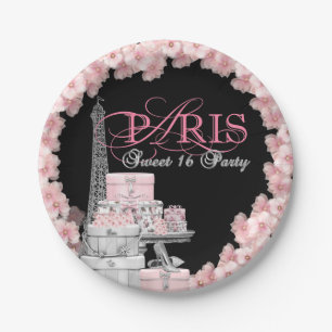 Assiettes En Carton Fête d'anniversaire des 16 ans de Paris