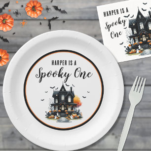Assiettes En Carton Fête d'anniversaire des 1 an de Spooky One Hallowe