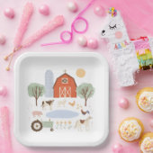 Assiettes En Carton Fête d'anniversaire des animaux de ferme (Fête)