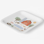 Assiettes En Carton Fête d'anniversaire des animaux de ferme (Angulaire)