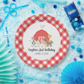 Assiettes En Carton Fête d'anniversaire des animaux de ferme Plaques r (Fête)