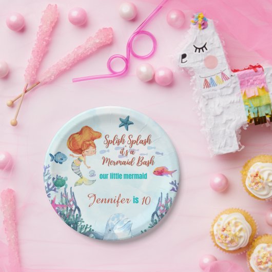 Assiettes En Carton Fête d'anniversaire des filles de Bash Splish Spla (Fête)