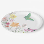 Assiettes En Carton Fête d'anniversaire des filles papillons d'oiseaux (Angle)