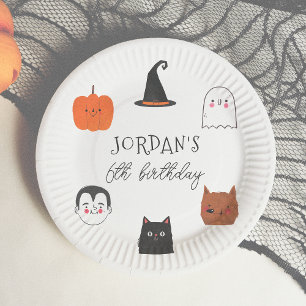 Assiettes En Carton Fête d'anniversaire d'Halloween amis mignons moder