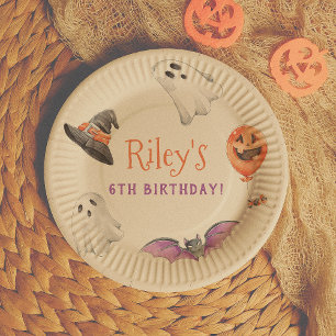 Assiettes En Carton Fête d'anniversaire d'Halloween Éffrayante