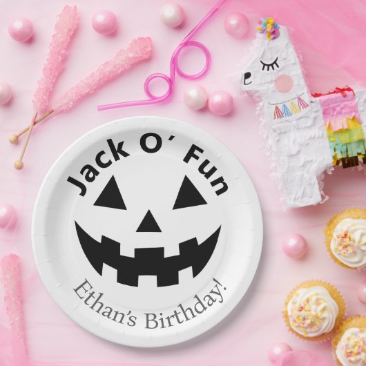 Assiettes En Carton Fête d'anniversaire d'Halloween | Jack O’Fun Citro (Fête)