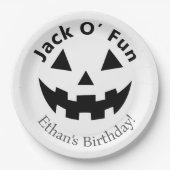 Assiettes En Carton Fête d'anniversaire d'Halloween | Jack O’Fun Citro (Devant)