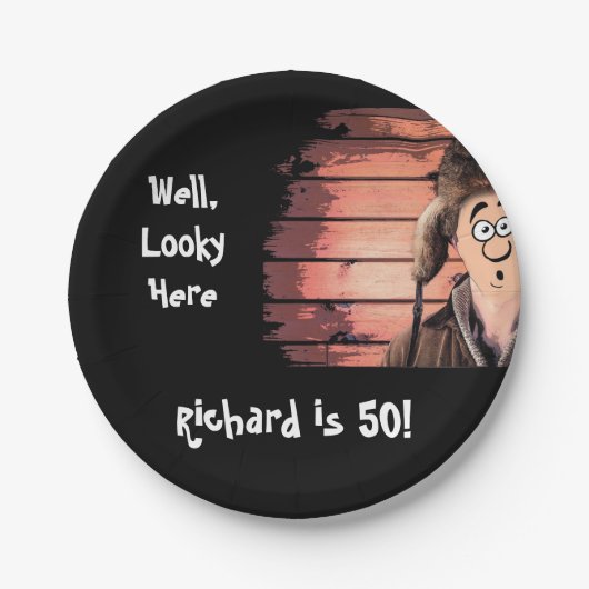 Assiettes En Carton Fête d'anniversaire drôle de pays de plouc (Devant)