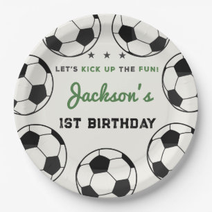 Assiettes En Carton Fête d'anniversaire du bal de football étoilé