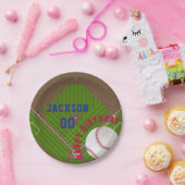 Assiettes En Carton Fête d'anniversaire du baseball (Fête)