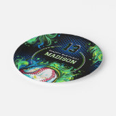 Assiettes En Carton Fête d'anniversaire du baseball (Angle)