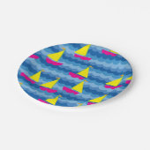 Assiettes En Carton Fête d'anniversaire du bateau à voile (Angle)