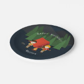 Assiettes En Carton Fête d'anniversaire du camping (Angle)