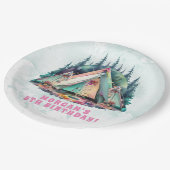 Assiettes En Carton Fête d'anniversaire du Camping Sleepover (Angle)