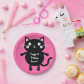 Assiettes En Carton Fête d'anniversaire du chat (Fête)