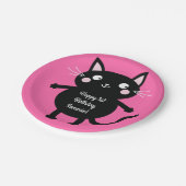 Assiettes En Carton Fête d'anniversaire du chat (Angle)