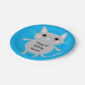 Assiettes En Carton Fête d'anniversaire du chat (Angle)