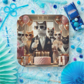 Assiettes En Carton Fête d'anniversaire du chat (Fête)