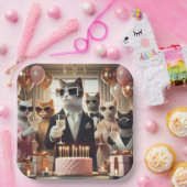 Assiettes En Carton Fête d'anniversaire du chat (Fête)