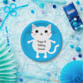 Assiettes En Carton Fête d'anniversaire du chat (Fête)