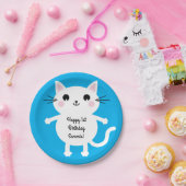 Assiettes En Carton Fête d'anniversaire du chat (Fête)
