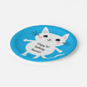 Assiettes En Carton Fête d'anniversaire du chat (Angle)