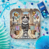 Assiettes En Carton Fête d'anniversaire du chat (Fête)