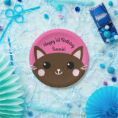 Assiettes En Carton Fête d'anniversaire du chat (Fête)