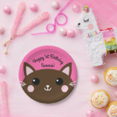 Assiettes En Carton Fête d'anniversaire du chat (Fête)
