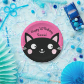 Assiettes En Carton Fête d'anniversaire du chat (Fête)