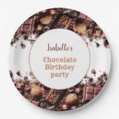 Assiettes En Carton Fête d'anniversaire du chocolat (Devant)