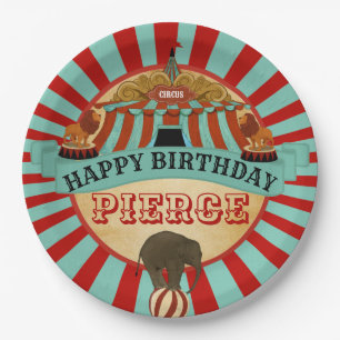 Assiettes En Carton Fête d'anniversaire du cirque Bonne Plate d'anniv
