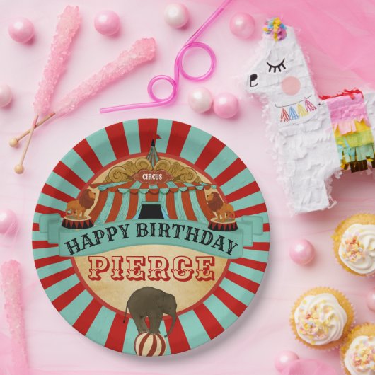 Assiettes En Carton Fête d'anniversaire du cirque Bonne Plate d'annive (Fête)