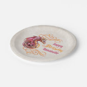 Assiettes En Carton Fête d'anniversaire du dragon (Angle)