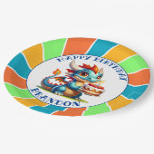 Assiettes En Carton Fête d'anniversaire du garçon à thème Dragon (Angle)