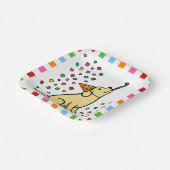 Assiettes En Carton Fête d'anniversaire du Labrador jaune Confetti (Angulaire)